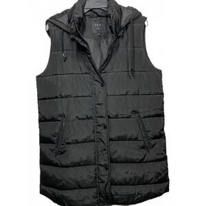 NEW SEBBY women's puffer vest with drawstring waist in black